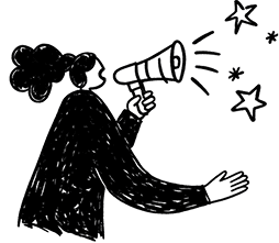 Illustration of a person speaking through a megaphone